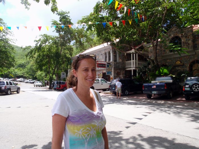 The woman behind the counter said we could just wait outside for a taxi.  Jen is not convinced!