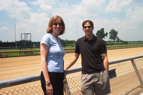 Relaxing on by the track.