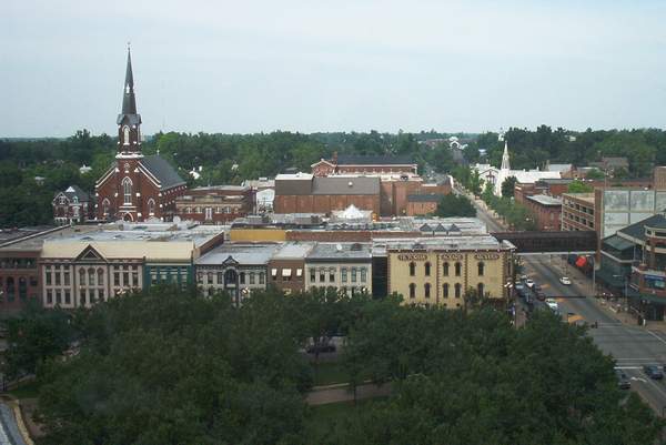 The view of downtown from Brock's hotel room!