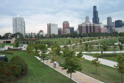 View from aquarium steps.