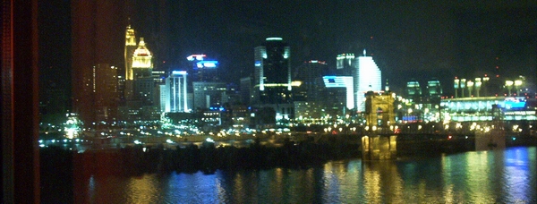 The view from our room at night.