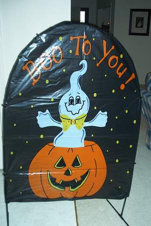 Our "scary" sign.