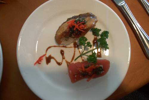 I'm not sure what the sushi guy made me but he put a blow torch to it.