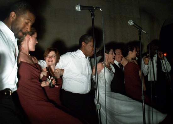 Having fun with the band!